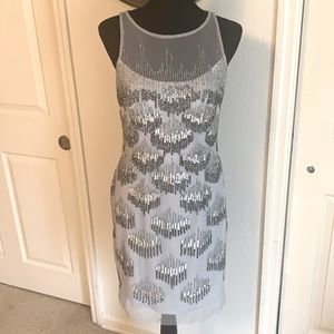 Gianni Bini Embellished Silver/Gray Dress Size 4